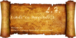 Lukács Hannibál névjegykártya
